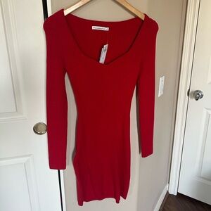Abercrombie Fitch Red Mini Sweater Dress size S small
